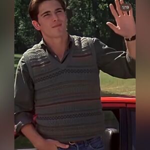 Vintage Hill & Archer Fair Isle Knit Vest size XL made in Italy wool blend